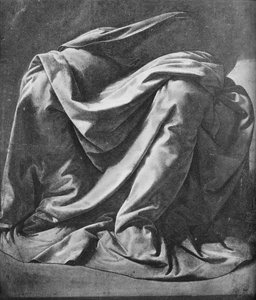 Gipsabdruck von Draperie für die Beine einer sitzenden Figur, 1470-1484, 1945