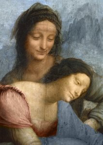 Detail der Jungfrau und St. Anna aus Die Jungfrau und das Kind mit St. Anna (Detail) von Leonardo da Vinci