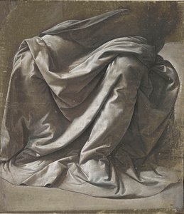 Draperie für eine sitzende Figur, ca. 1478 von Leonardo da Vinci