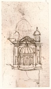 Zeichnung der kirchlichen Architektur, ca. 1472-1519, 1883 von Leonardo da Vinci