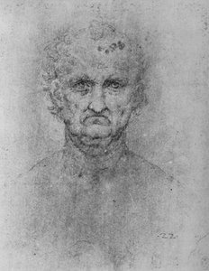 Vollgesicht eines alten Mannes, um 1480 1945 von Leonardo da Vinci