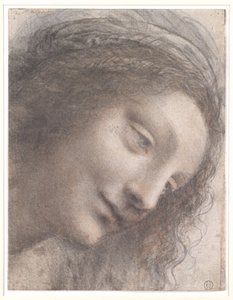Kopf der Jungfrau, 1508-1512 von Leonardo da Vinci
