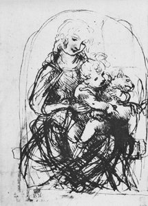 Madonna und Kind mit einer Katze, 1478-1481