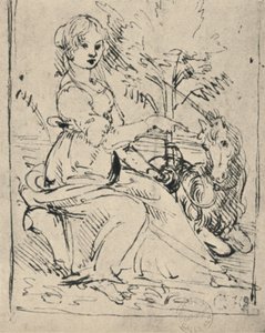 Mädchen mit einem Einhorn