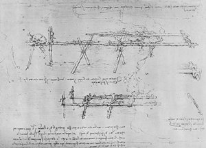 Methode zum Bau einer Trestle-Brücke von Leonardo da Vinci