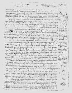 Seite aus dem Codex Leicester, 1508-12 von Leonardo da Vinci