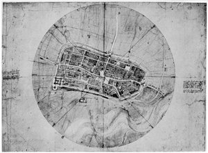 Plan von Imola, Italien, ca. 1502