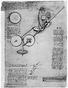 Skizze eines Walzwerks von Leonardo da Vinci