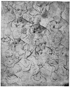 Studien für eine halblange weibliche Figur, 15. Jahrhundert, 1954 von Leonardo da Vinci
