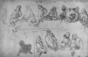 Studien für das letzte Abendmahl, ca. 1480 1945