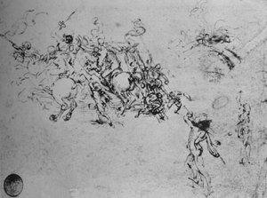 Studien von kämpfenden Reitern und Fußsoldaten, ca. 1480, 1945