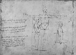 Studien der Proportionen von drei Figuren