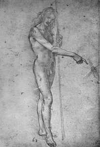 Studie für einen jugendlichen Johannes den Täufer, um 1480 von Leonardo da Vinci