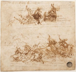 Studie für die Schlacht von Anghiari, ca. 1503-1504 von Leonardo da Vinci