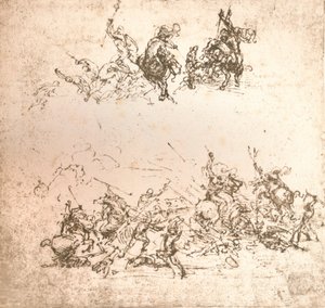 Studie für den Karton der Schlacht von Anghiari von Leonardo da Vinci
