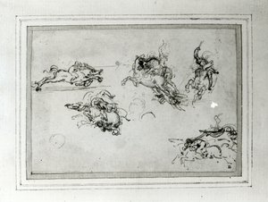 Studie von Reitern im Kampf, 1503-4 von Leonardo da Vinci
