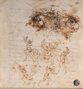 Studie von Reitern im Kampf und Fußsoldaten, 1503 von Leonardo da Vinci