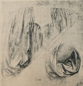 Studie der Vorderseite eines Kleides und eines Ärmels, ca. 1480, 1945 von Leonardo da Vinci