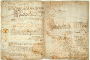 Codex Hammer oder Codex Leicester, Seiten 48-51, 1508-12 von Leonardo da Vinci