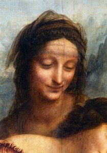 Das Gesicht der Heiligen Anna (Detail) von Leonardo da Vinci
