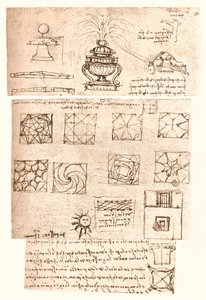 Drei Architekturzeichnungen, ca. 1472-1519, 1883 von Leonardo da Vinci