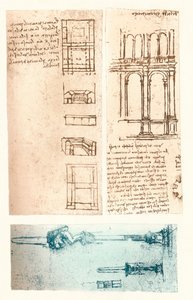 Drei architektonische Zeichnungen, ca. 1472-1519 von Leonardo da Vinci