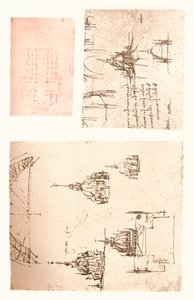 Drei Zeichnungen des Mailänder Doms, ca. 1472-ca. 1519, 1883 von Leonardo da Vinci