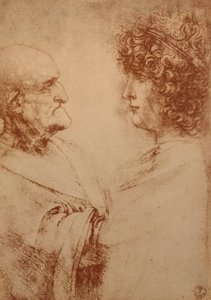 Zwei Köpfe im Profil, ca. 1500 von Leonardo da Vinci