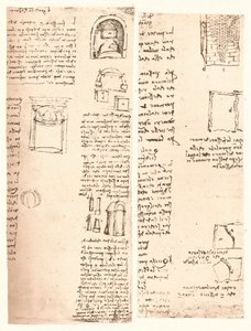 Zwei architektonische Zeichnungen, um 1472-1519 von Leonardo da Vinci