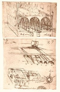 Zwei architektonische Zeichnungen, ca. 1472-1519, 1883
