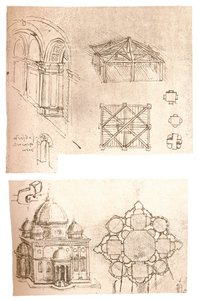Zwei architektonische Zeichnungen, um 1472-1519, 1883