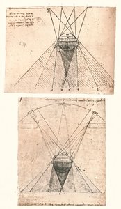 Zwei Diagramme zur Theorie von Licht und Schatten, um 1472-1519, 1883 von Leonardo da Vinci