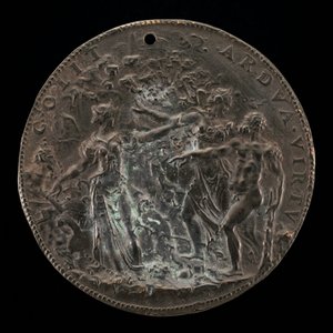 Die Wahl des Herkules vor dem Parnass: Der steile Pfad der Tugend... [Rückseite], 1548-1549 von Leone Leoni