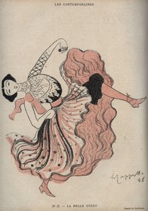 Porträt von Caroline (La Belle) Otero (1868-1965), spanische Tänzerin und Kurtisane - Zeichnung von Leonetto Cappiello (1875-1942) in „Le Rire“ von 1898 von Leonetto Cappiello