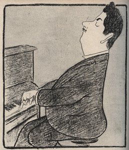 Porträt von Giacomo Puccini (1858-1924), italienischer Komponist. Karikatur von Leonetto Cappiello - 1898
