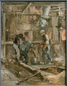 L. Sandrock, Reparaturarbeiten im Stahlwerk