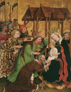 Anbetung der Heiligen Drei Könige (Innenseite); Erwählung Josephs und Vermählung Mariens (Außenseite) von Leonhard von Brixen (Lienhart Scherhauff)