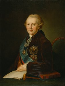 Porträt von Prinz Alexander Alexejewitsch Wjasemski, 1780er Jahre von Leonty Semyonovich Miropolsky