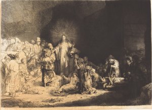 Christus predigt (Die Hundert-Gulden-Blatt) von Leopold Flameng after Rembrandt van Rijn