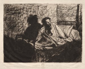 Porträt von Meryon, im Bett sitzend von Leopold Fleming