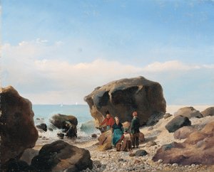 Strandszene mit Figuren