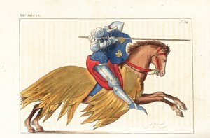 Englische Kavallerie greift mit Lanzen an von Leopold Massard