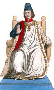 Französischer König Ludwig XI. trägt den Anzug des Ordens vom Heiligen Michael von Leopold Massard
