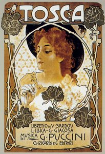 Cover von Leopoldo Metlicovitz der Partitur der Oper Tosca von Giacomo Puccini