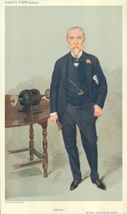 Sir David L Salomons, Elektrizität, nd, Vanity Fair Karikatur von Leslie Matthew Ward
