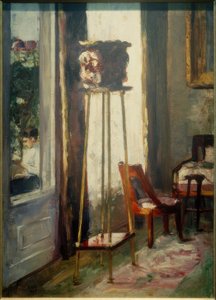 Interieur (Interieurszene und lesende Frau) von Lesser Ury