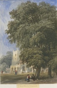 Caverswall Kirche: Aquarell, undatiert [ca. 1830-1840] von Lewis John Wood