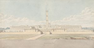 Perspektivische Ansicht eines fantasievollen Akropolis-Komplexes von Lewis Vulliamy