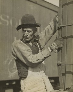 Altmodischer Bremser auf einem Güterzug von Lewis Wickes Hine