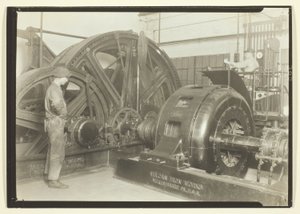 Die Minen heute mit Kabeln (elektrisch betrieben). Dies ist der Maschinenraum einer Kohlenmine in Pennsylvania